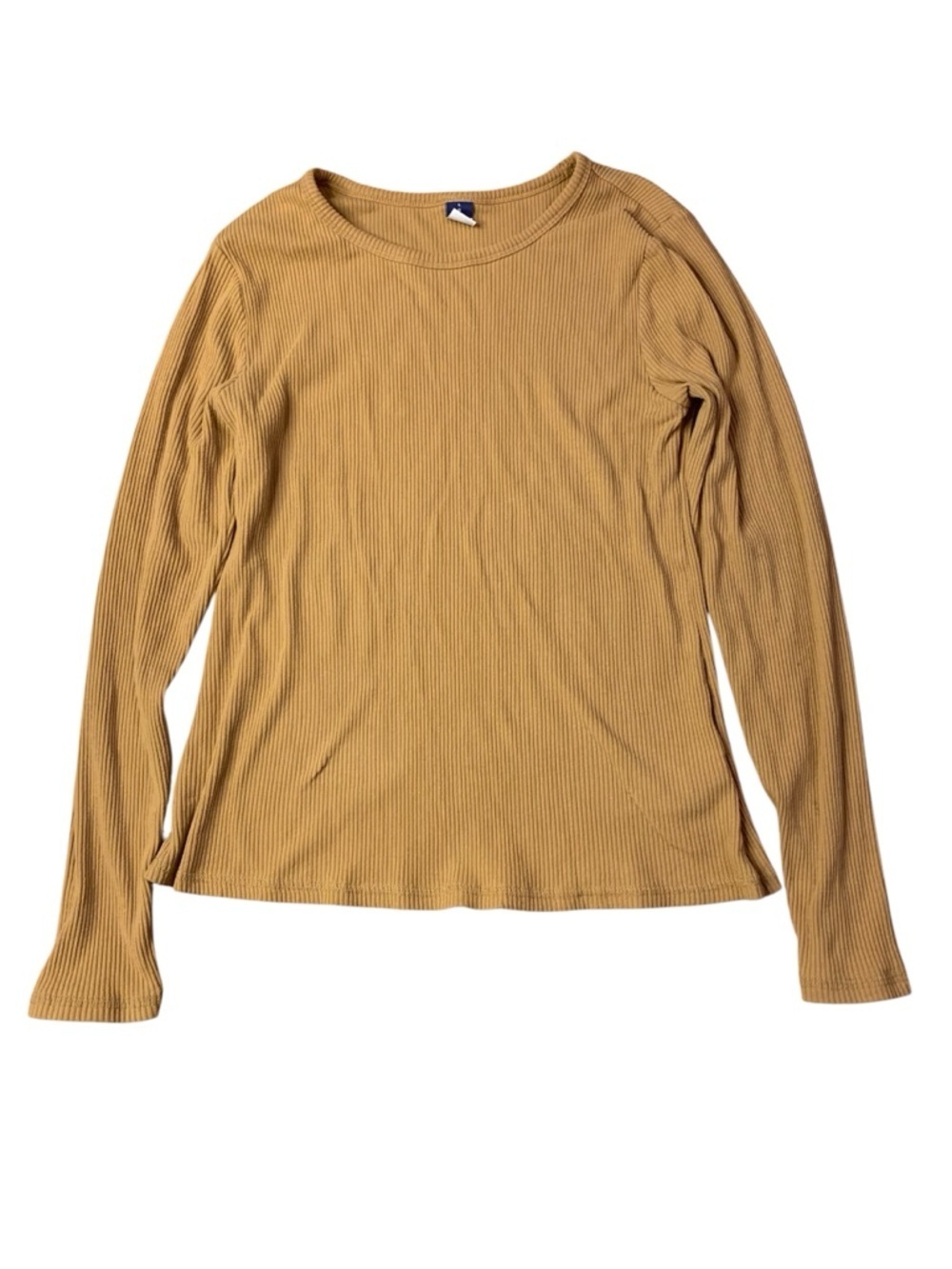 Old Navy Mustard Yellow Ribbed Long Sleeve Plush Slim Fit Tee - Size L